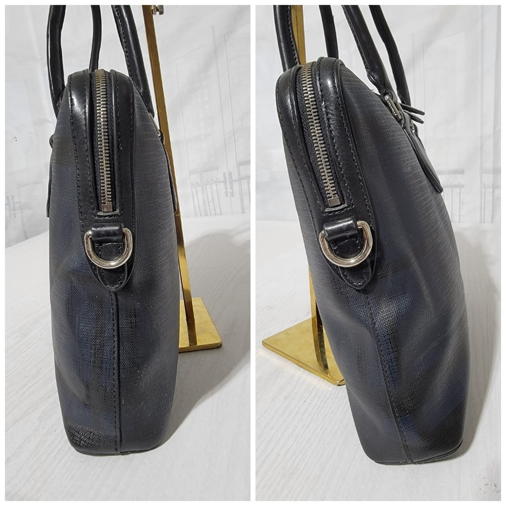 Authentic BURBERRY Hambleton London Check Briefcase Messenger Bag Blue - Picture 10 of 13